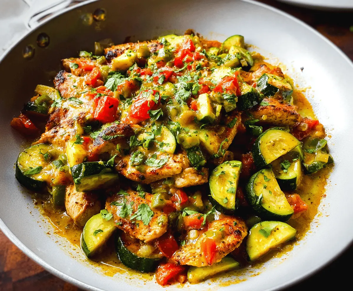 Easy Tex Mex Chicken and Zucchini Skillet