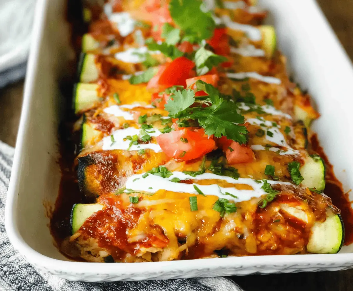 Low Carb Keto Chicken Zucchini Enchiladas