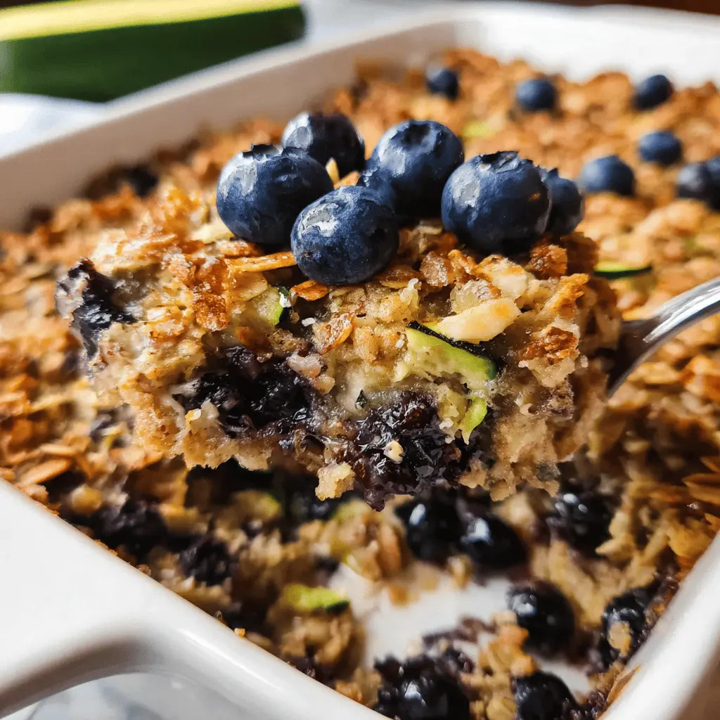 Healthy Zucchini Blueberry Baked Oatmeal Recipe