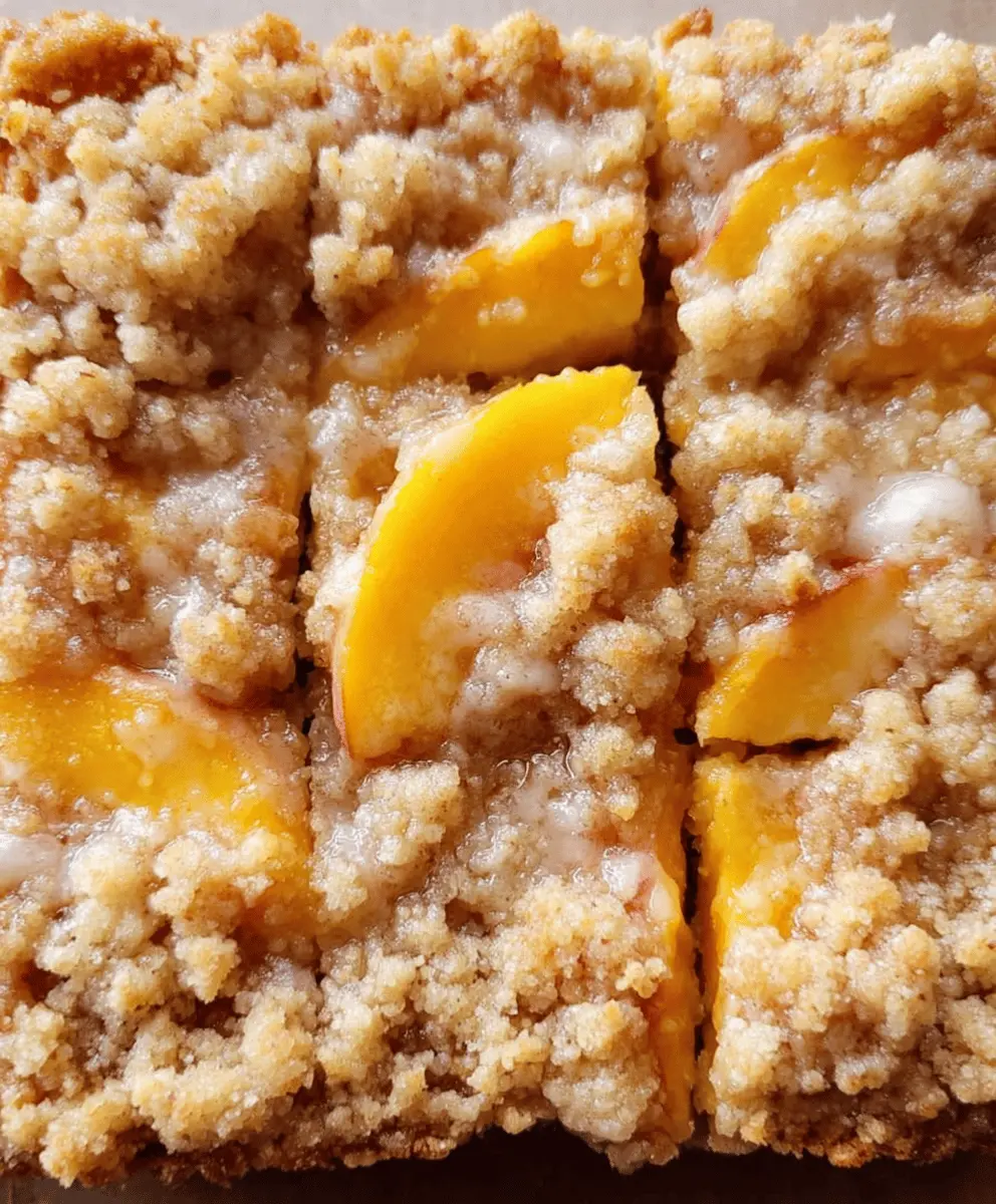 Easy Peach Crumble Bars Recipe