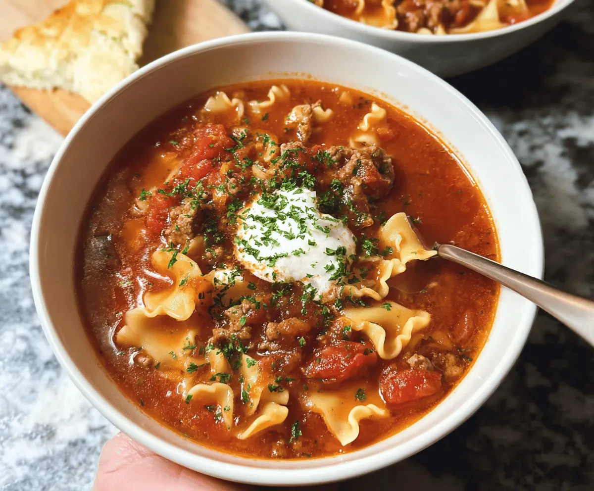 Easy Crockpot Lasagna Soup Recipe