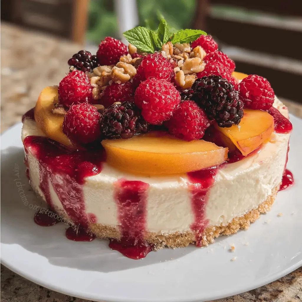 Refreshing Summer Berry and Peach Cheesecake Recipe