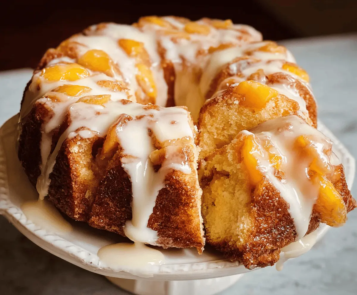 Easy Peach Cobbler Pound Cake Recipe