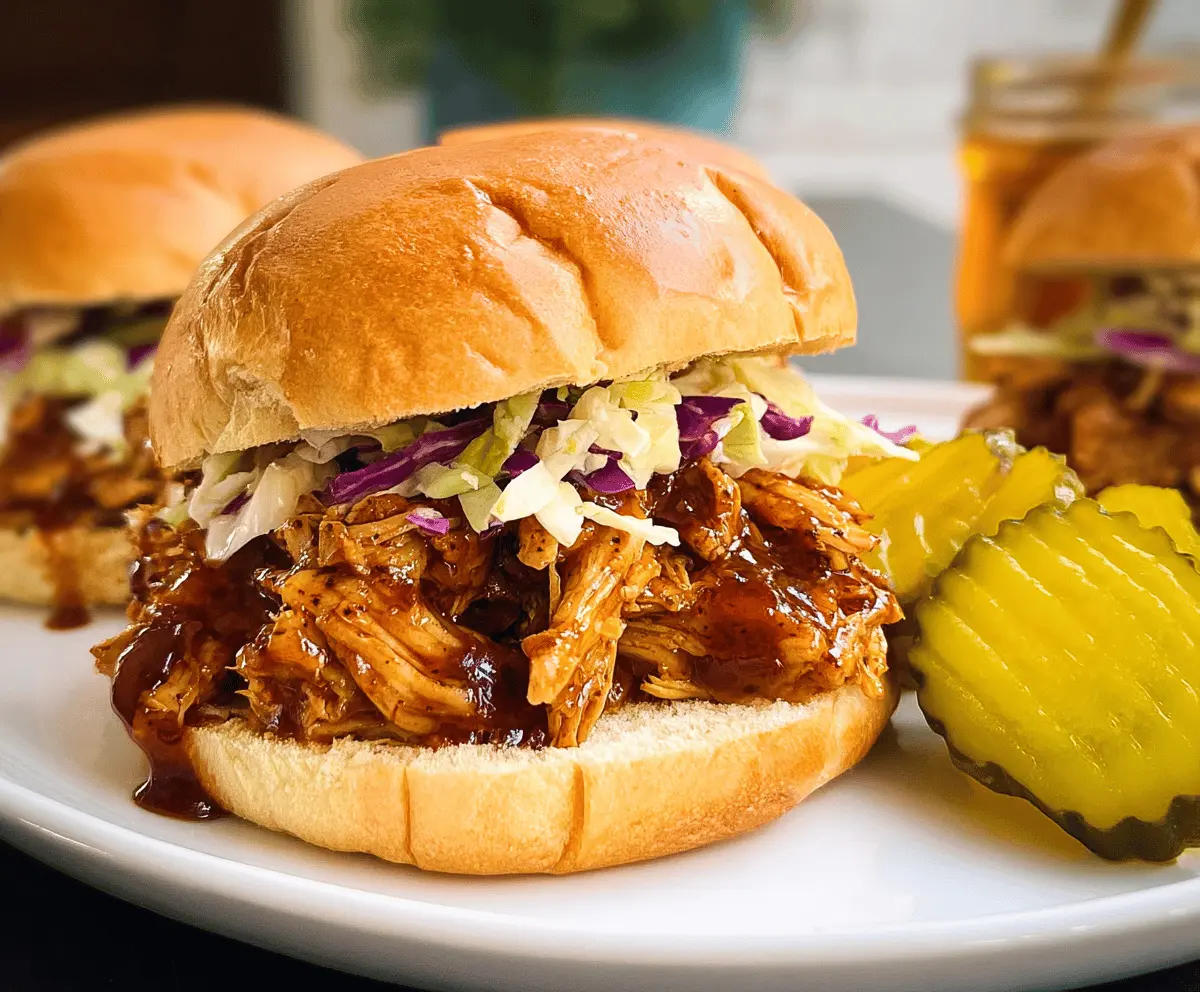 Easy Slow Cooker Hot Honey Chicken Sandwiches