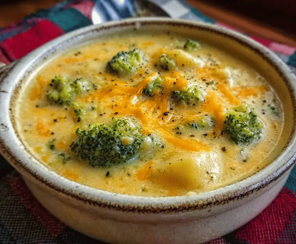 Easy Crock Pot Broccoli Cheddar Potato Soup