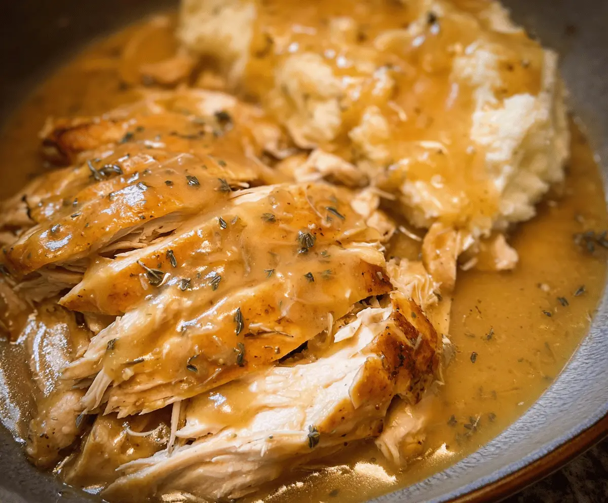Easy Slow Cooker Chicken and Gravy Recipe