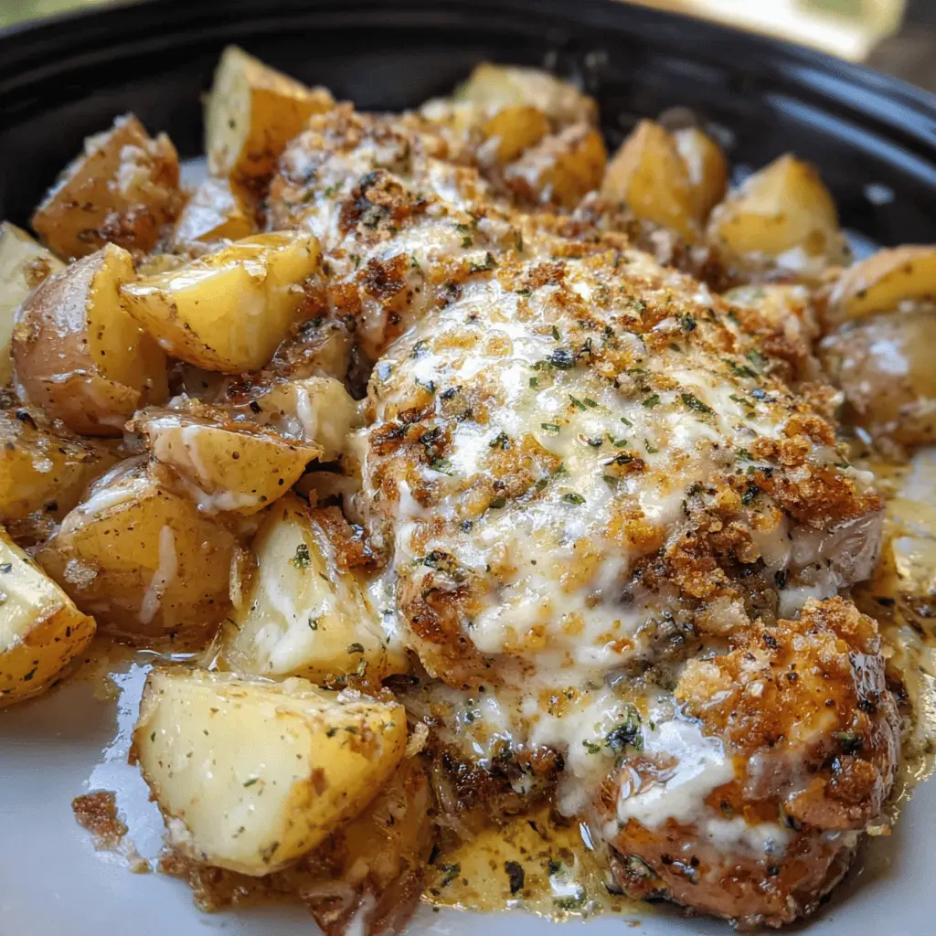Easy Crockpot Garlic Parmesan Chicken with Potatoes