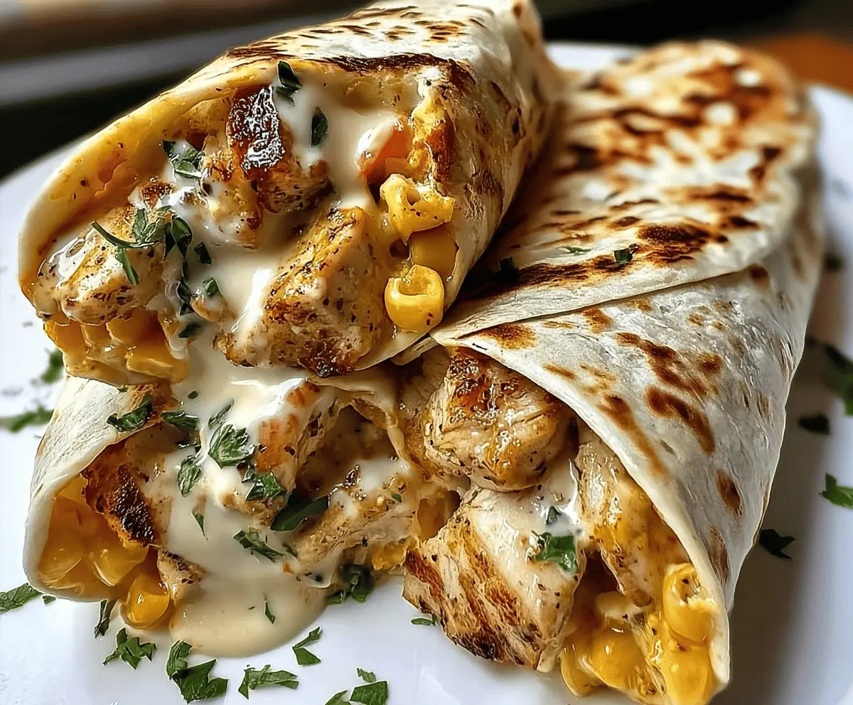 Easy Cheesy Garlic Chicken Wraps Recipe