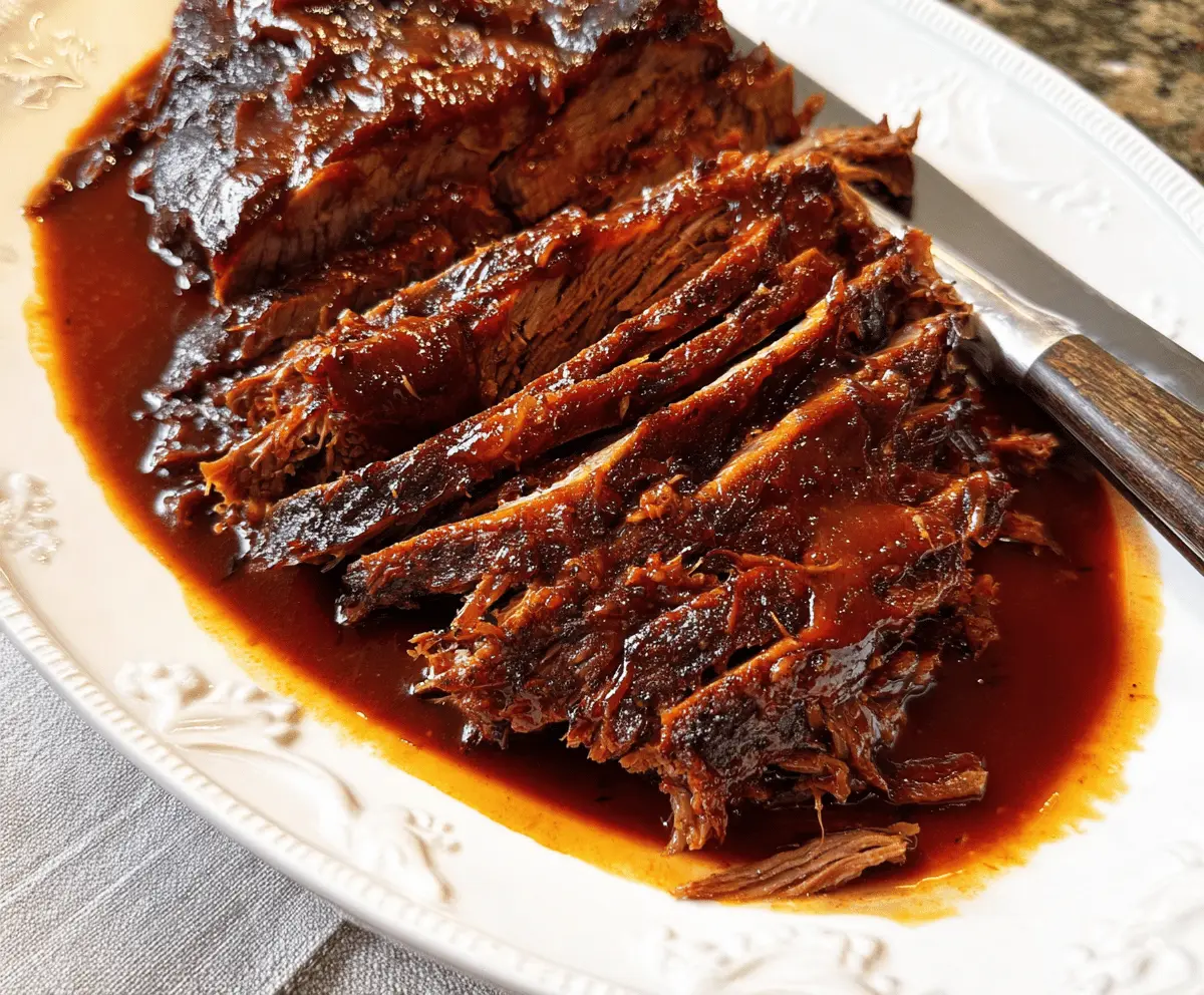 Easy Slow Cooker BBQ Beef Brisket Recipe