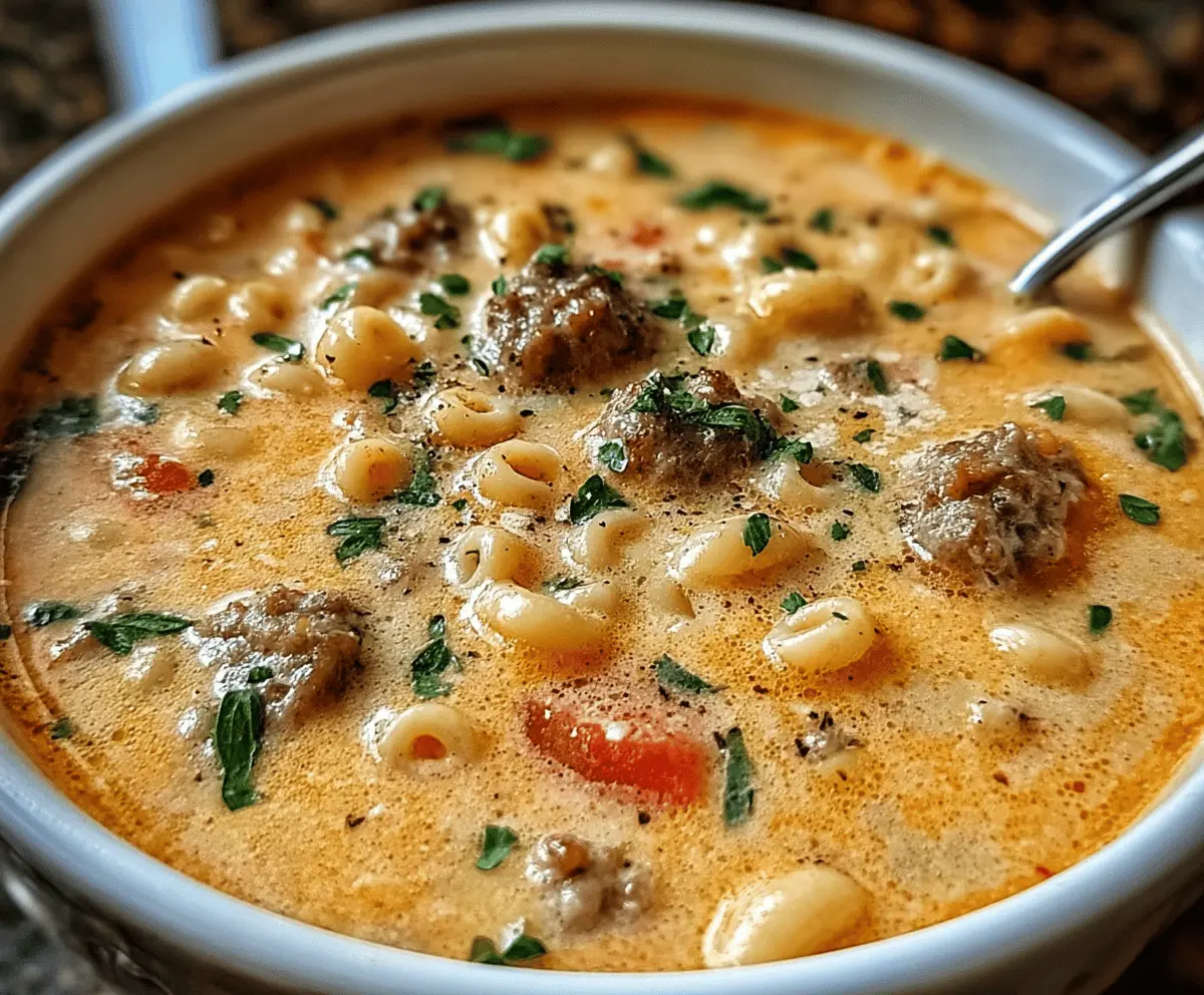 Creamy Parmesan Italian Sausage Soup Recipe