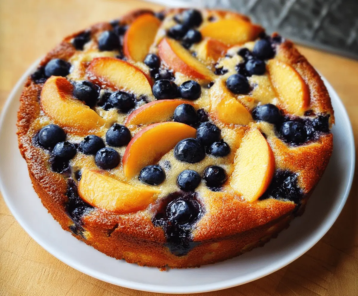 Moist Peach and Blueberry Greek Yogurt Cake Recipe