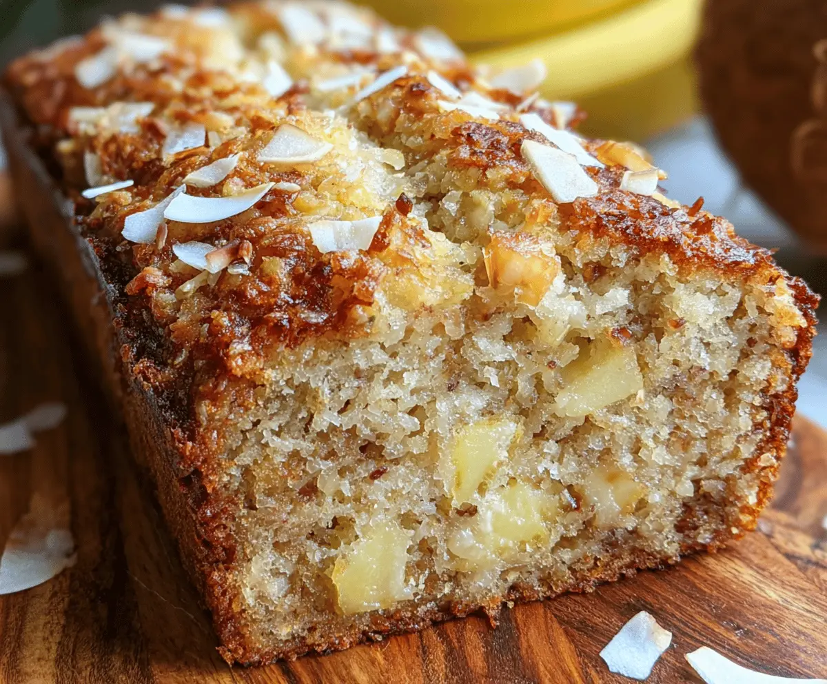 Tropical Hawaiian Banana Bread With Coconut Pineapple