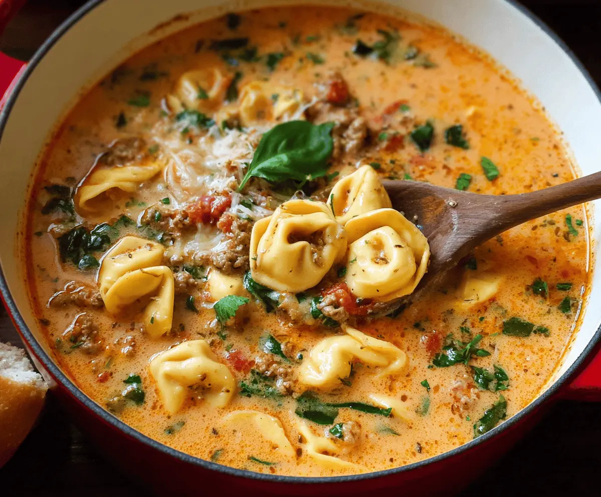 Creamy Sausage Tortellini Soup