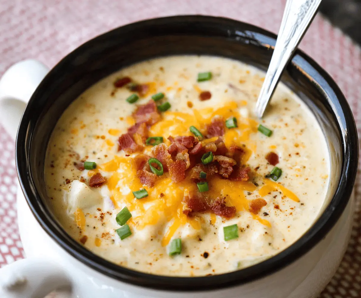 Creamy Crock Pot Crack Potato Soup in a bowl with toppings, perfect for cozy comfort meals