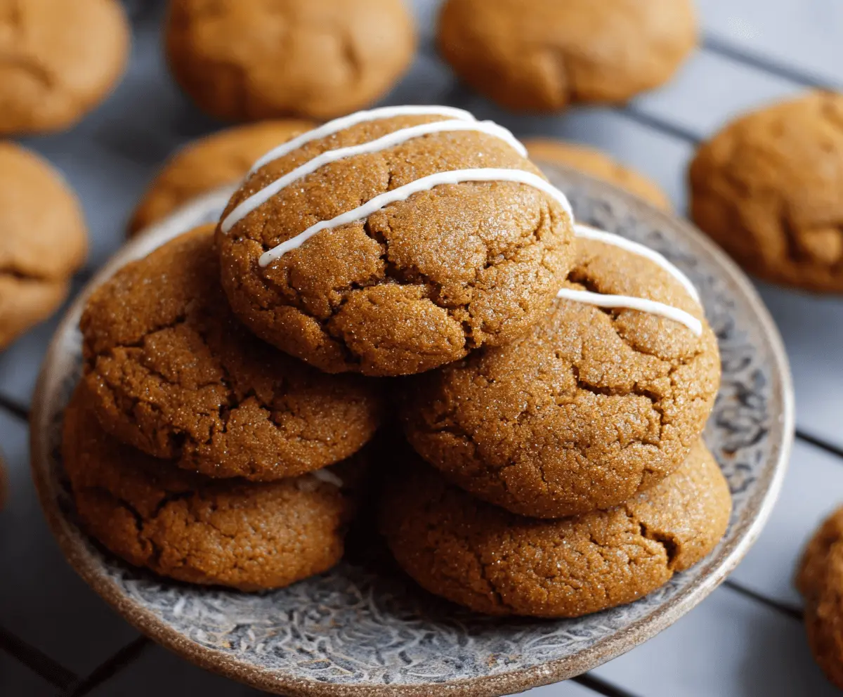 Homemade Pumpkin Molasses Cookies with a soft center and spiced sugar coating, perfect for fall baking