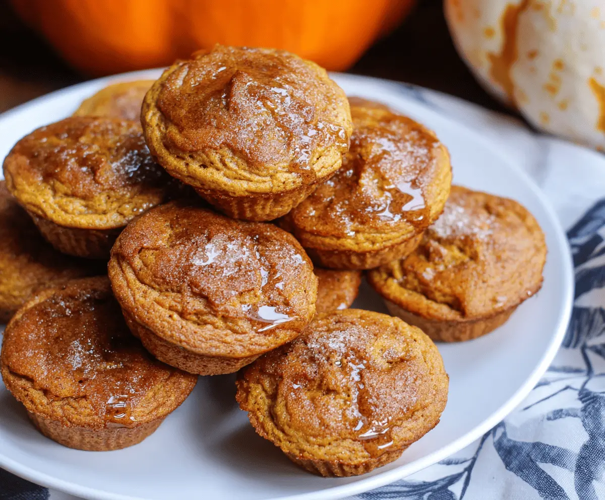 Delicious homemade pumpkin pancake muffins topped with whipped cream and cinnamon for a perfect fall breakfast