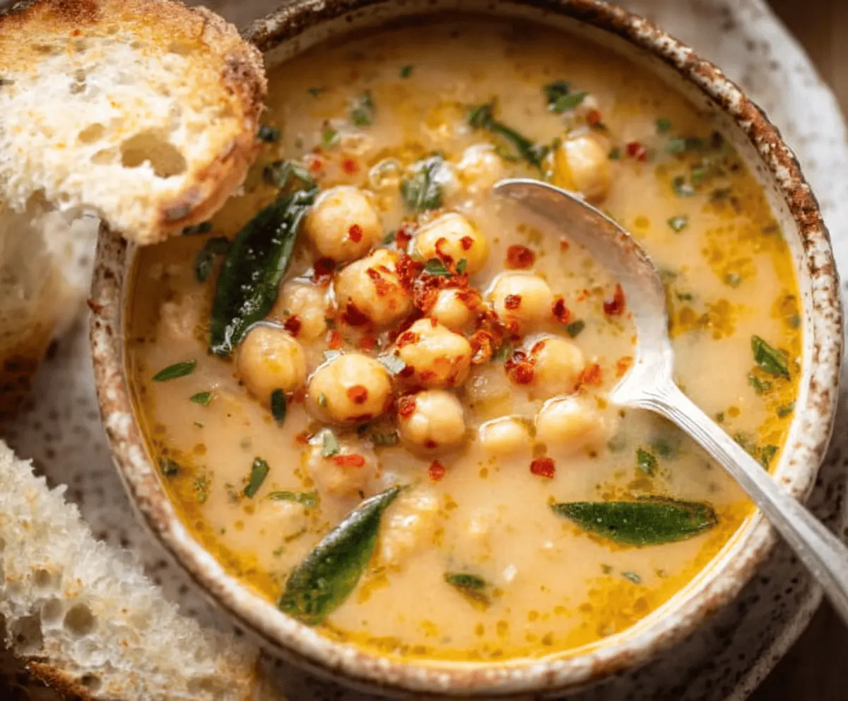 Vegan Garlic Chickpea Soup