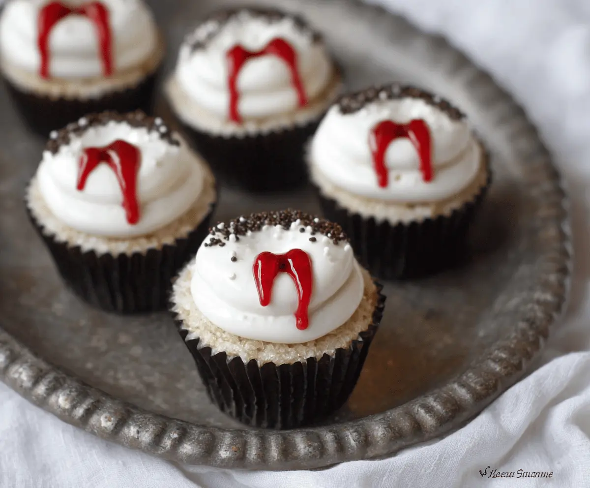 Halloween Vampire Bite Cupcakes