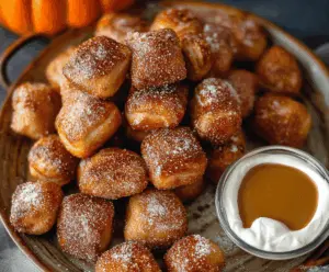Delicious Pumpkin Pretzel Bites topped with orange glaze and sprinkles, perfect for fall snacking and Halloween parties.