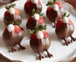 Delicious chocolate-covered strawberries shaped like turkeys for festive celebrations.