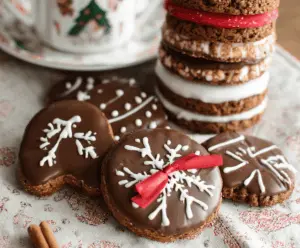 Delicious German gingerbread cookies decorated with icing and sprinkles for a festive holiday treat.
