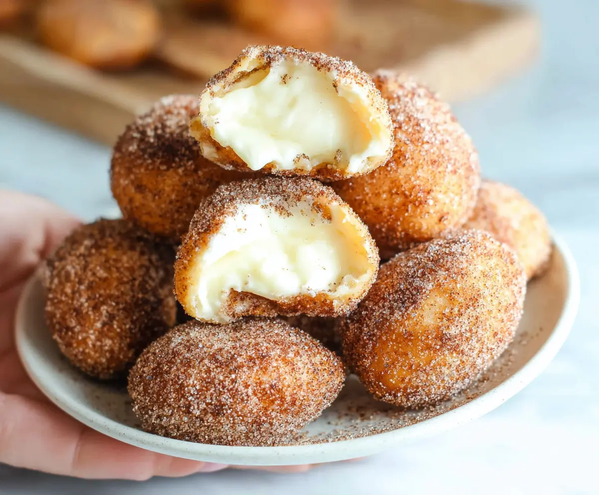 Delicious Cinnamon Cream Cheese Bites with a sprinkle of cinnamon on top