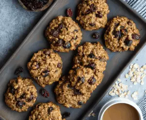 Nutritious oatmeal breakfast cookies with fresh ingredients and a wholesome look.