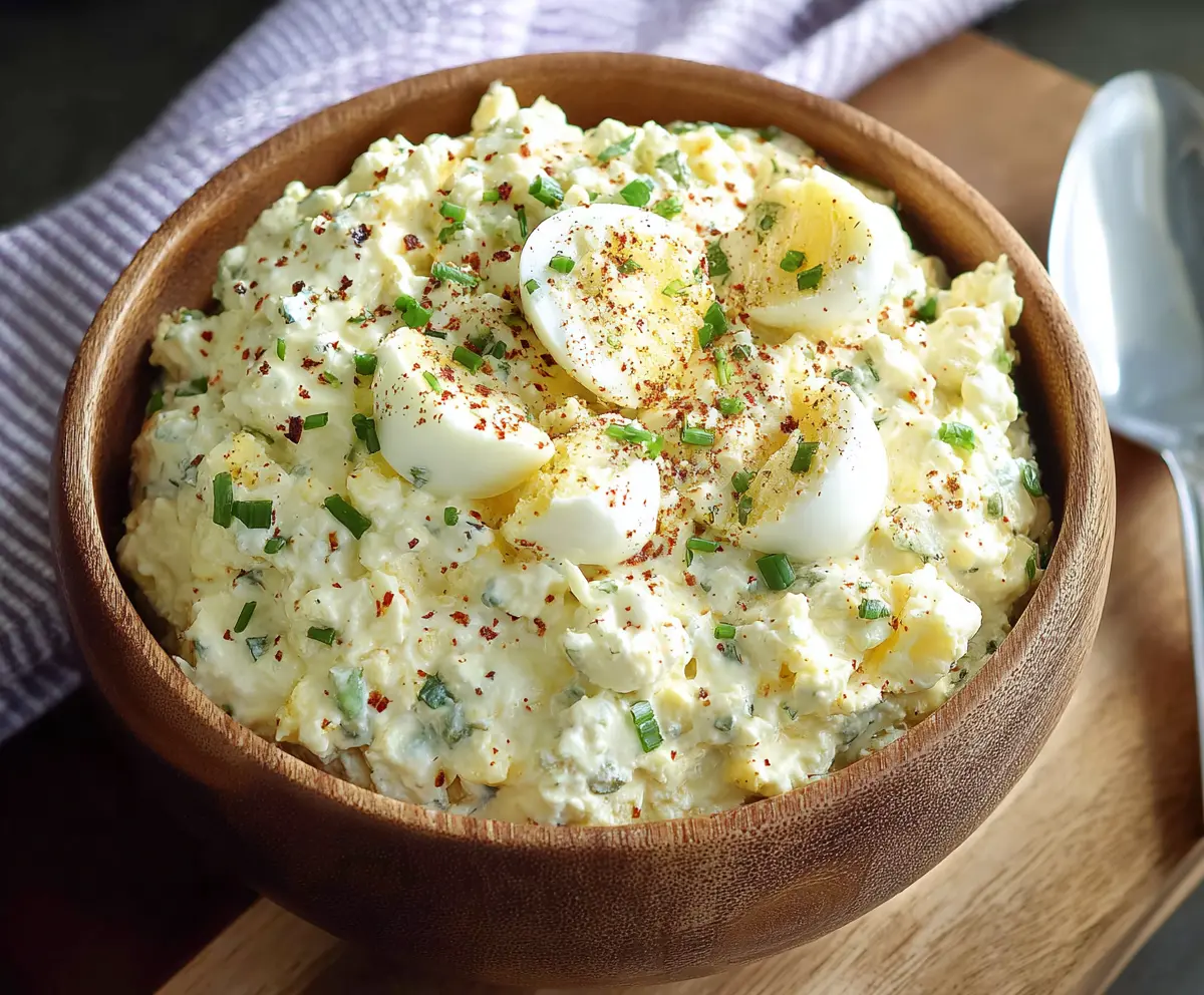 Bariatric Cottage Cheese Egg Salad with fresh herbs and healthy ingredients.