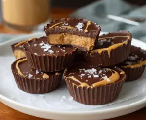 Delicious homemade Cottage Cheese Peanut Butter Cups with creamy filling and chocolate coating