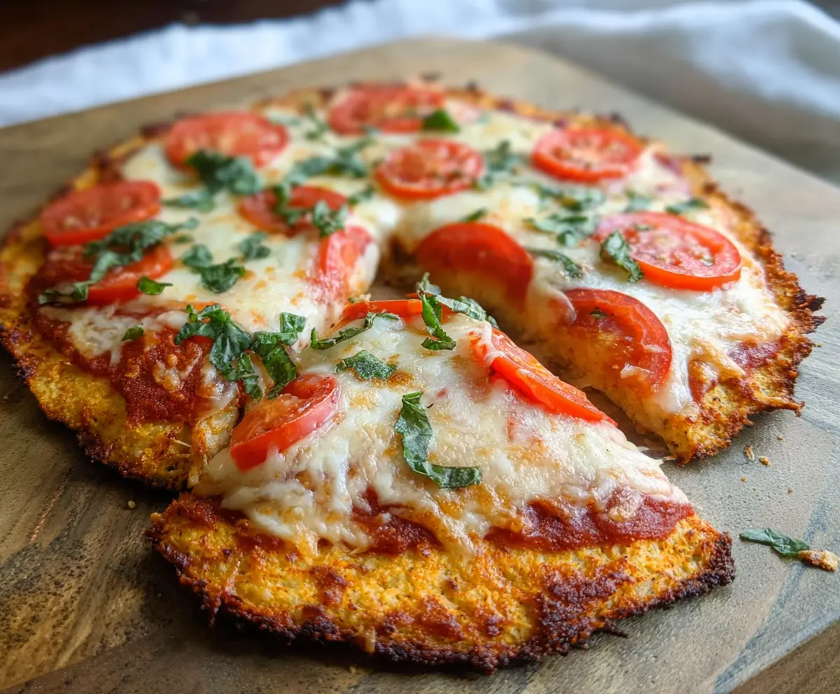 Delicious homemade cottage cheese pizza crust on a baking sheet, ready for toppings.