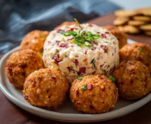 Delicious Corned Beef and Cheese Balls served as a savory appetizer.