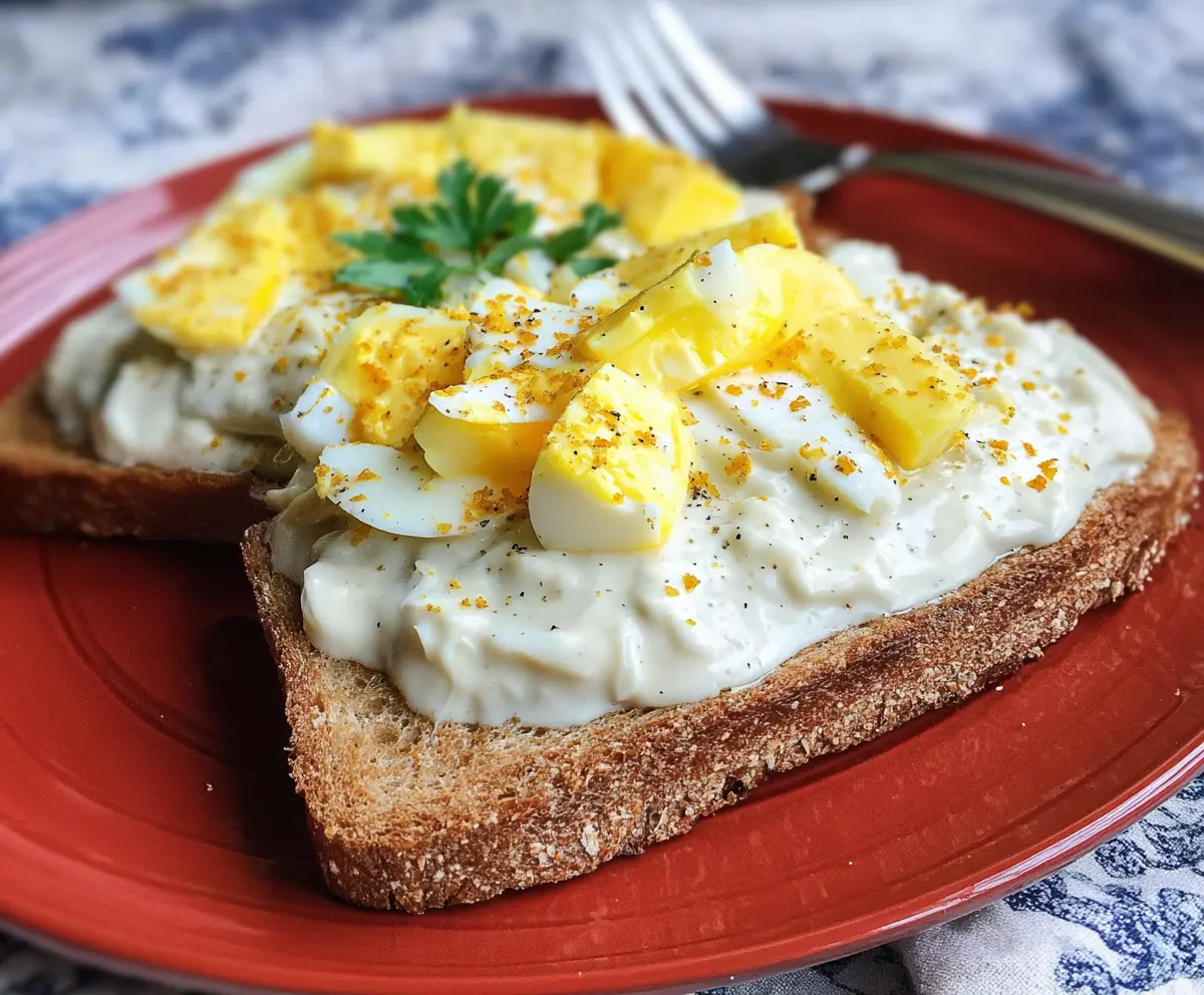 Creamed eggs served on toasted bread, a comforting breakfast dish.