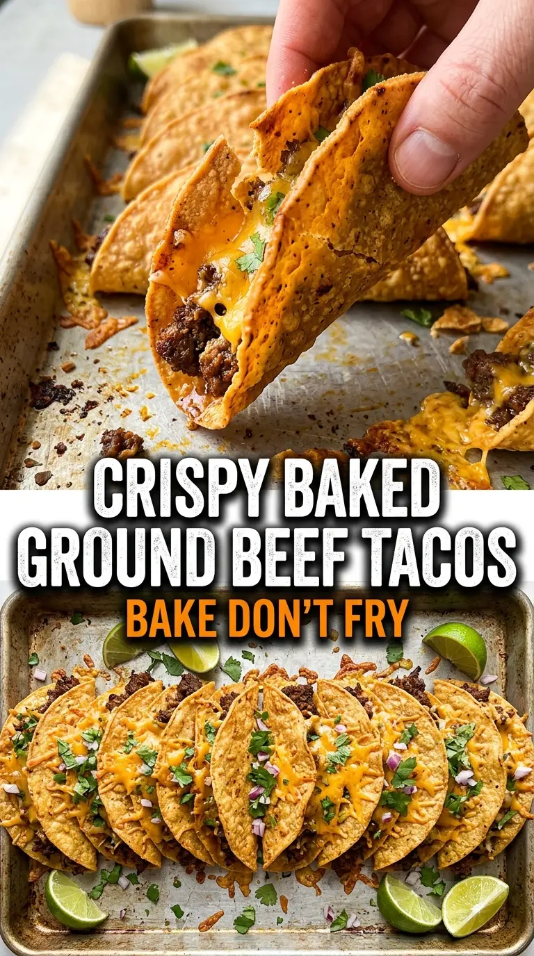 Crispy Baked Ground Beef Tacos golden crunchy