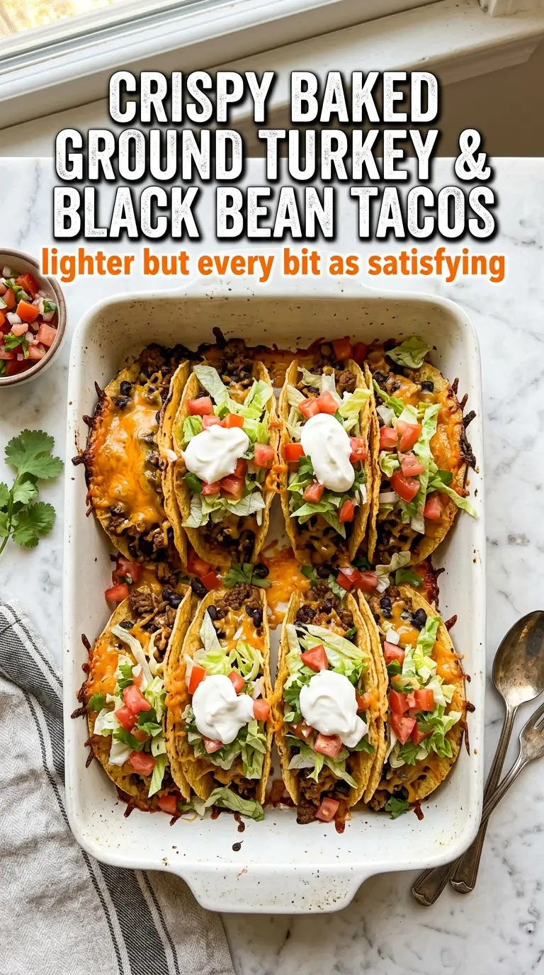 Crispy Baked Ground Turkey & Black Bean Tacos crispy, savory, colorful