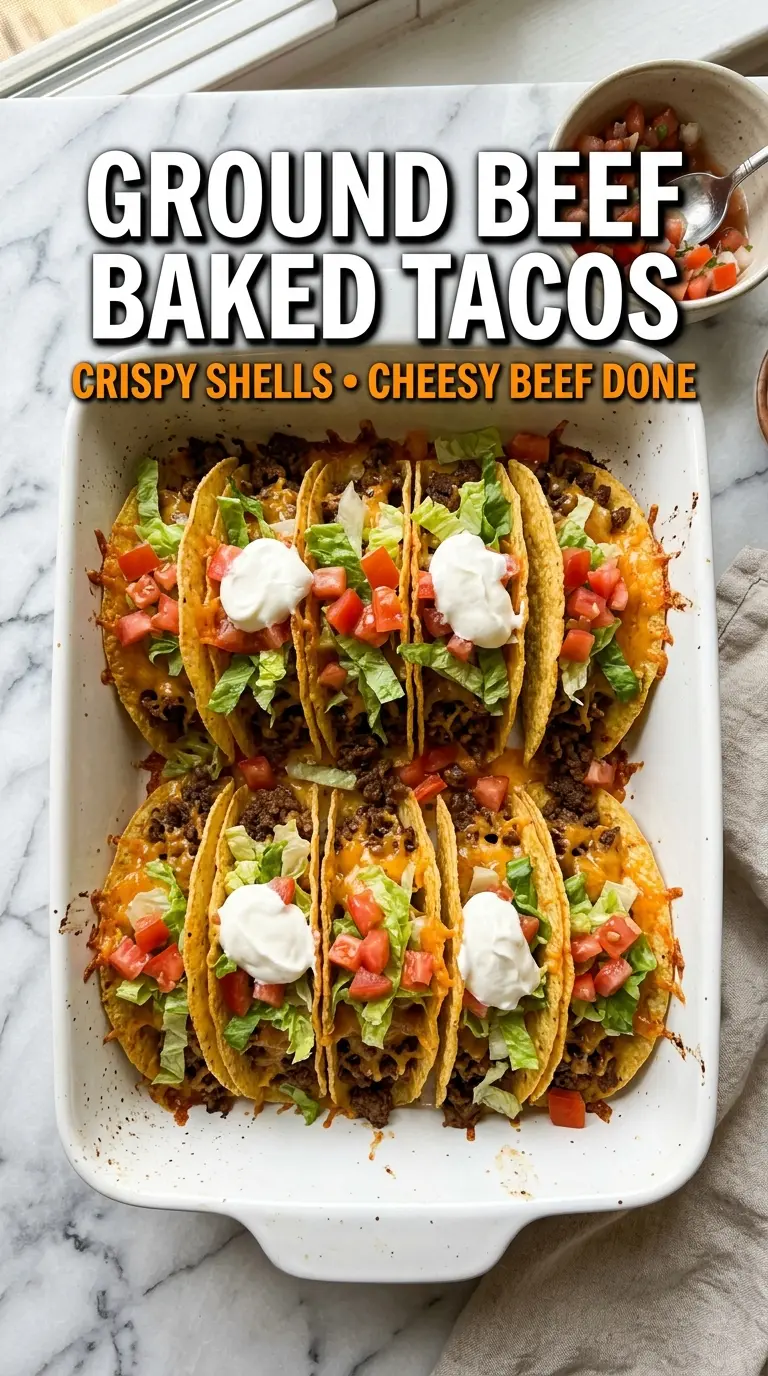 Ground Beef Baked Tacos crispy cheesy savory