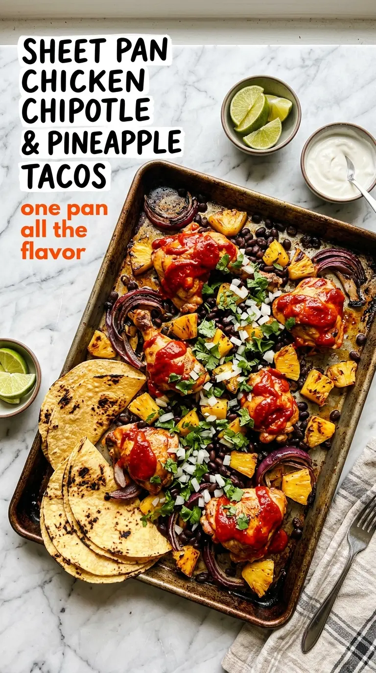 Sheet Pan Chicken Chipotle & Pineapple Tacos smoky sweet caramelized