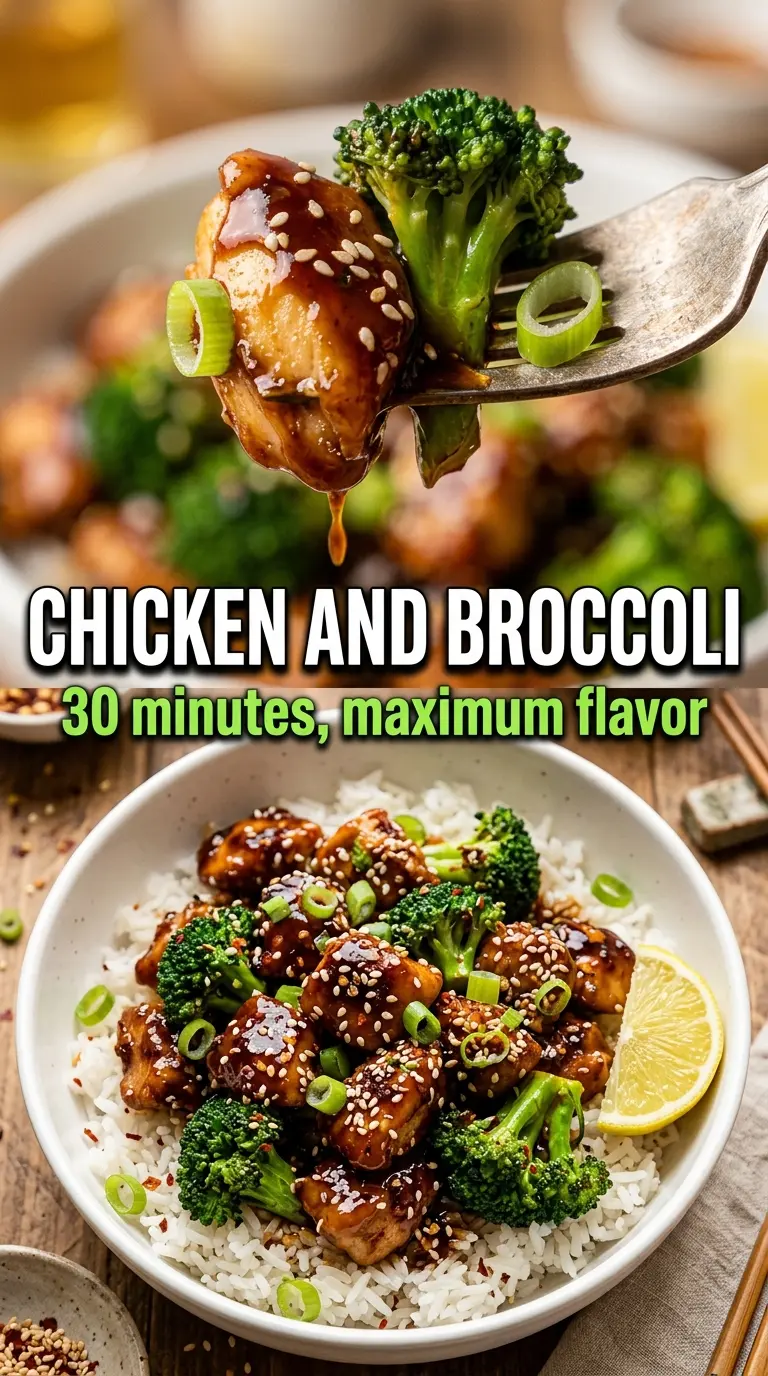 30-Minute Chicken and Broccoli glossy garlic soy