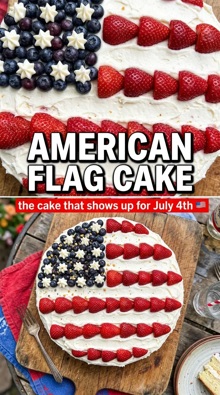 American Flag Cake patriotic red white blue