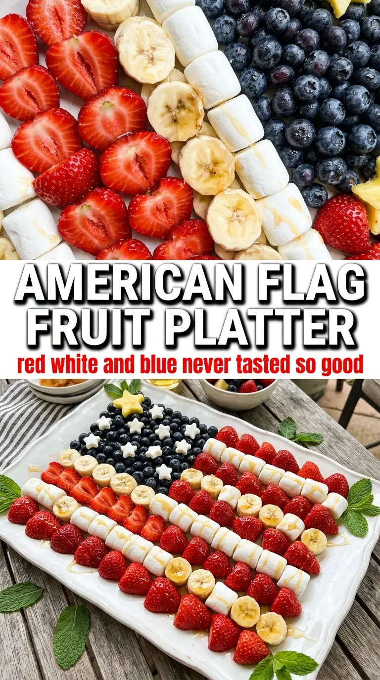 American Flag Fruit Platter red white blue patriotic