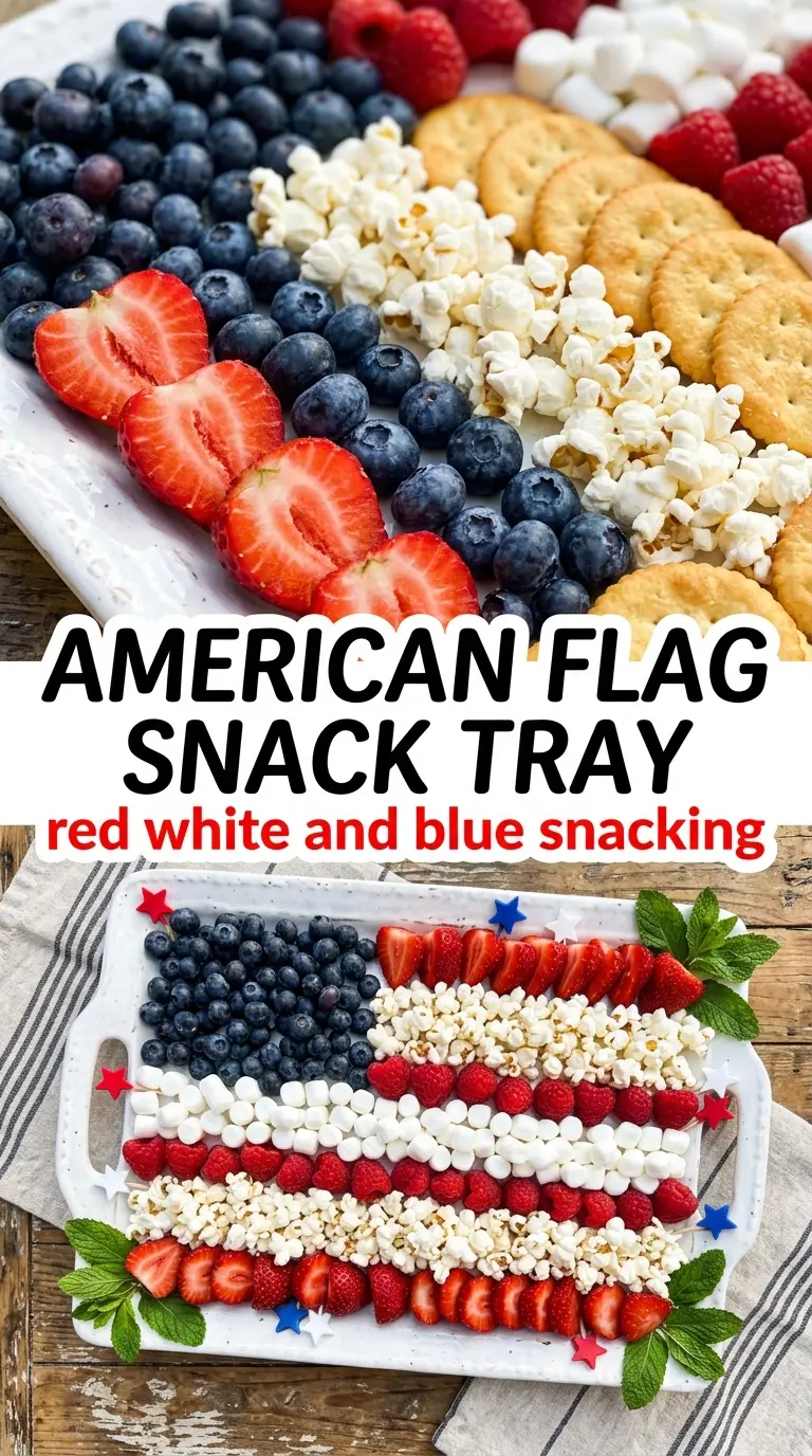 American Flag Snack Tray colorful patriotic appetizer