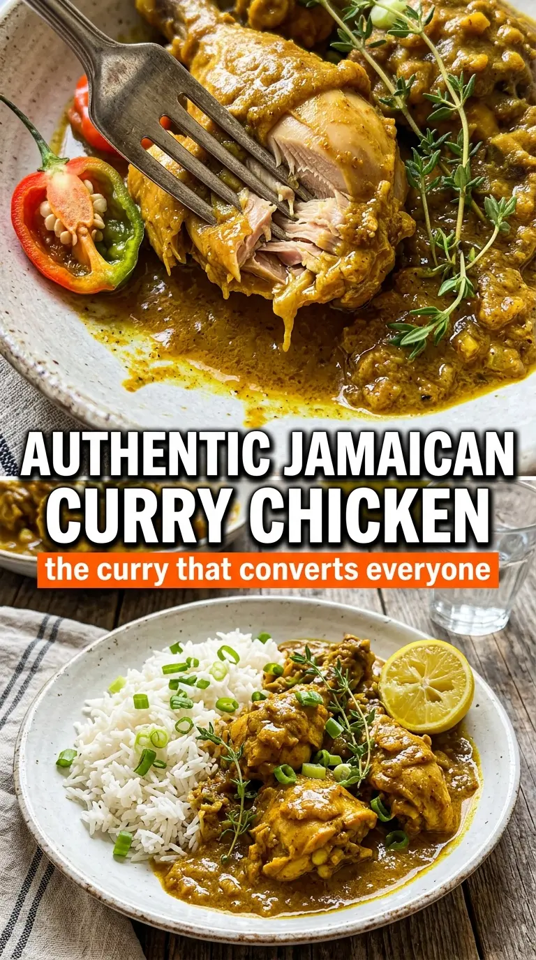 Authentic Jamaican Curry Chicken golden glossy
