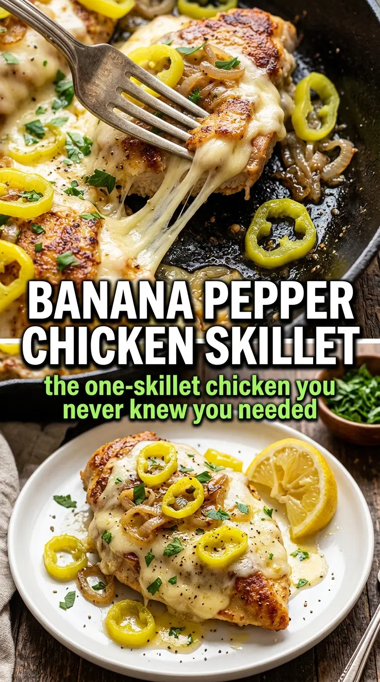 Banana Pepper Chicken Skillet tangy creamy skillet