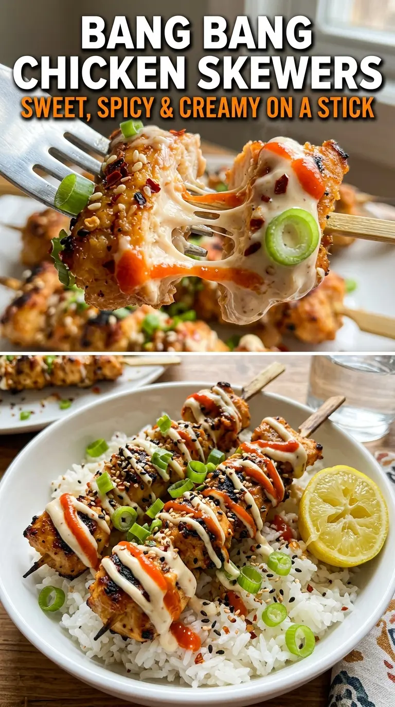 Bang Bang Chicken Skewers juicy spicy-sweet