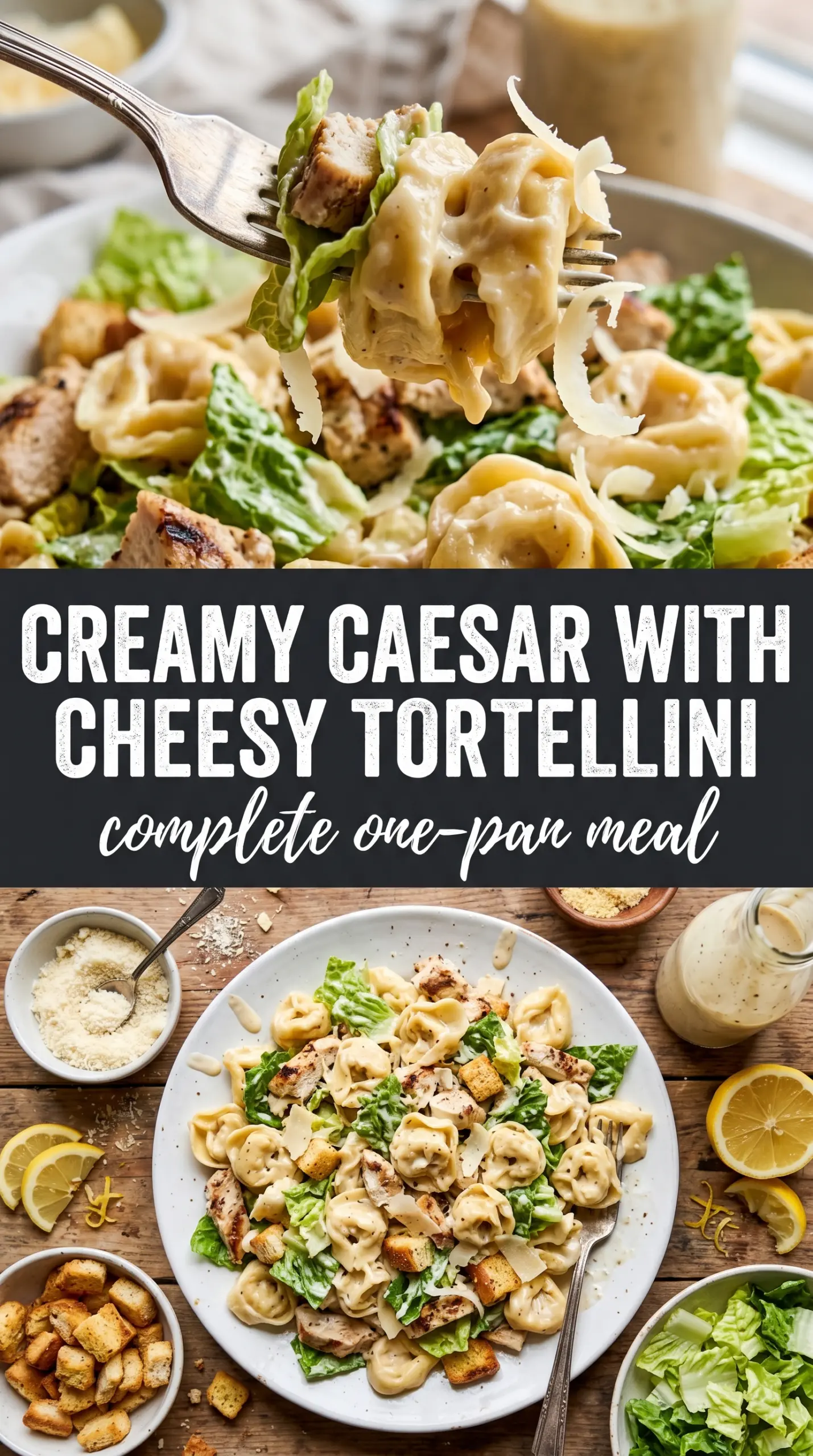 Blackstone Chicken Caesar Tortellini grilled chicken crispy tortellini creamy Caesar