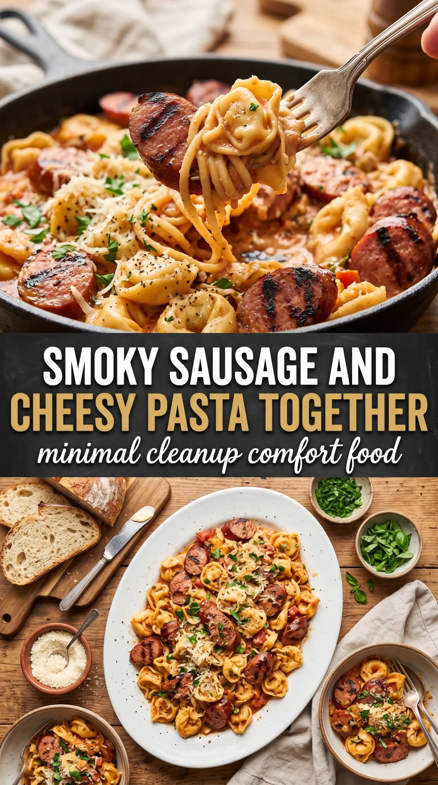 Blackstone Grilled Kielbasa and Tortellini smoky charred hearty