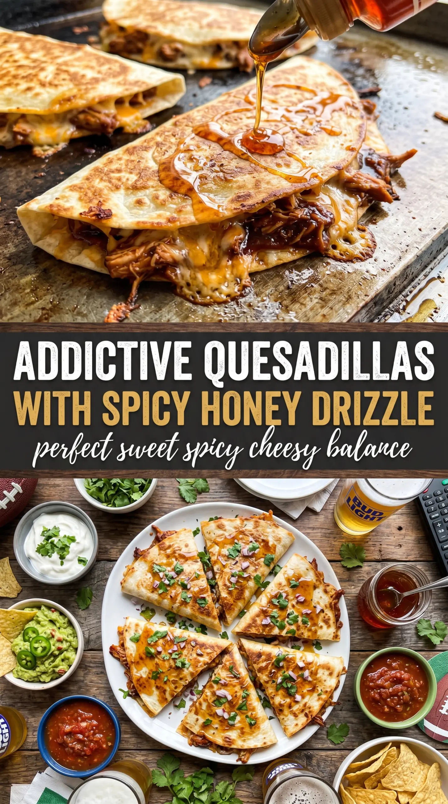 Blackstone Hot Honey BBQ Chicken Quesadillas cheesy spicy