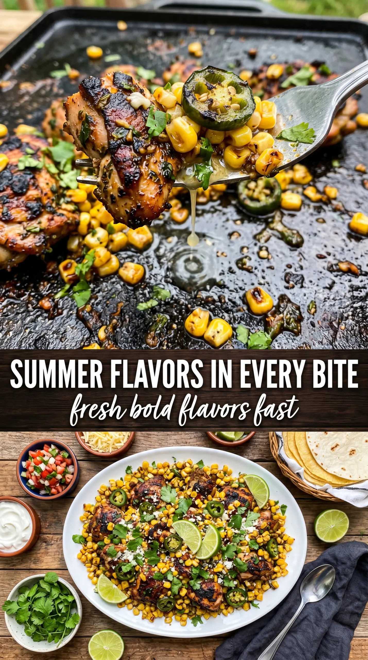 Blackstone jalapeno lime chicken and corn smoky charred