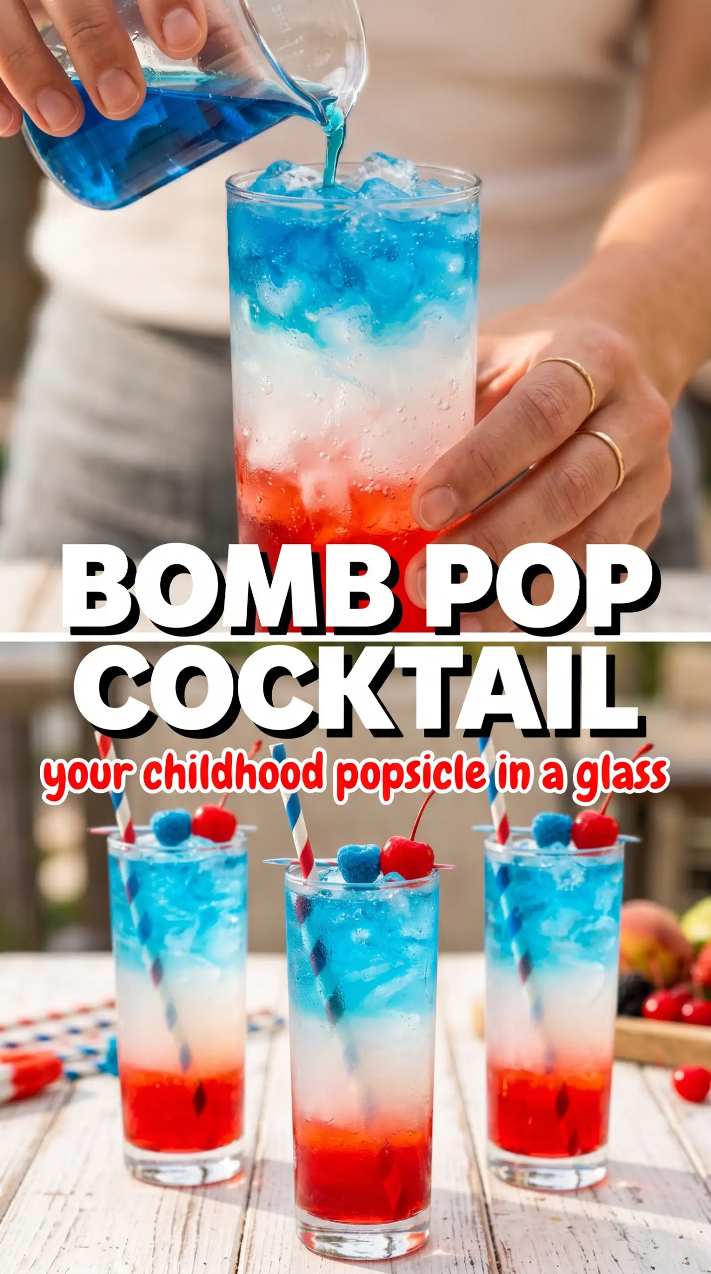 Bomb Pop Cocktail layered patriotic cocktail