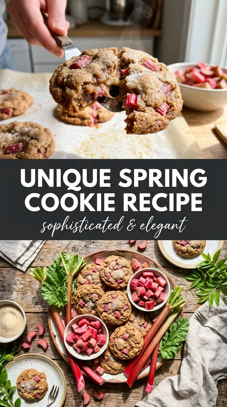 Brown Sugar Rhubarb Cookies soft chewy