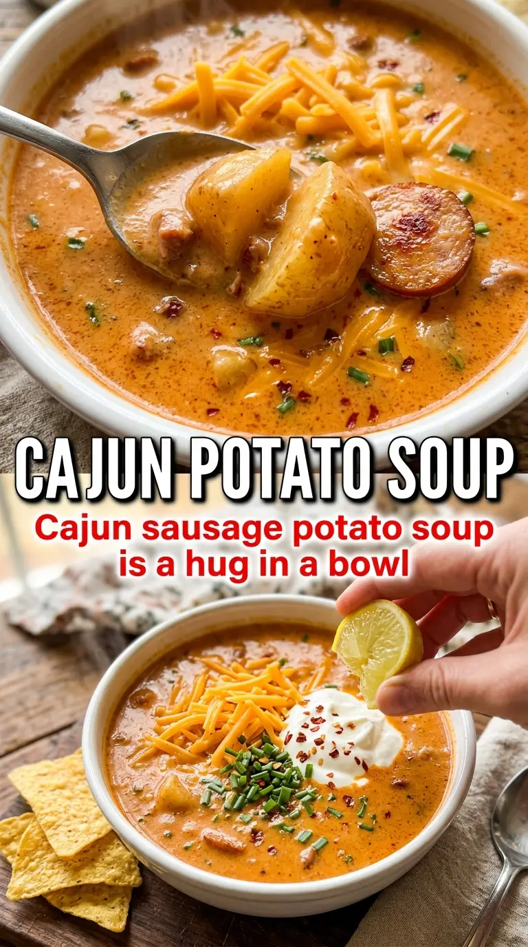 Cajun potato soup with sausage creamy smoky